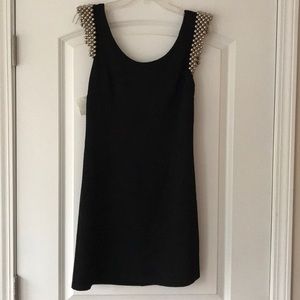 NWT Black Beaded Shoulder Dress